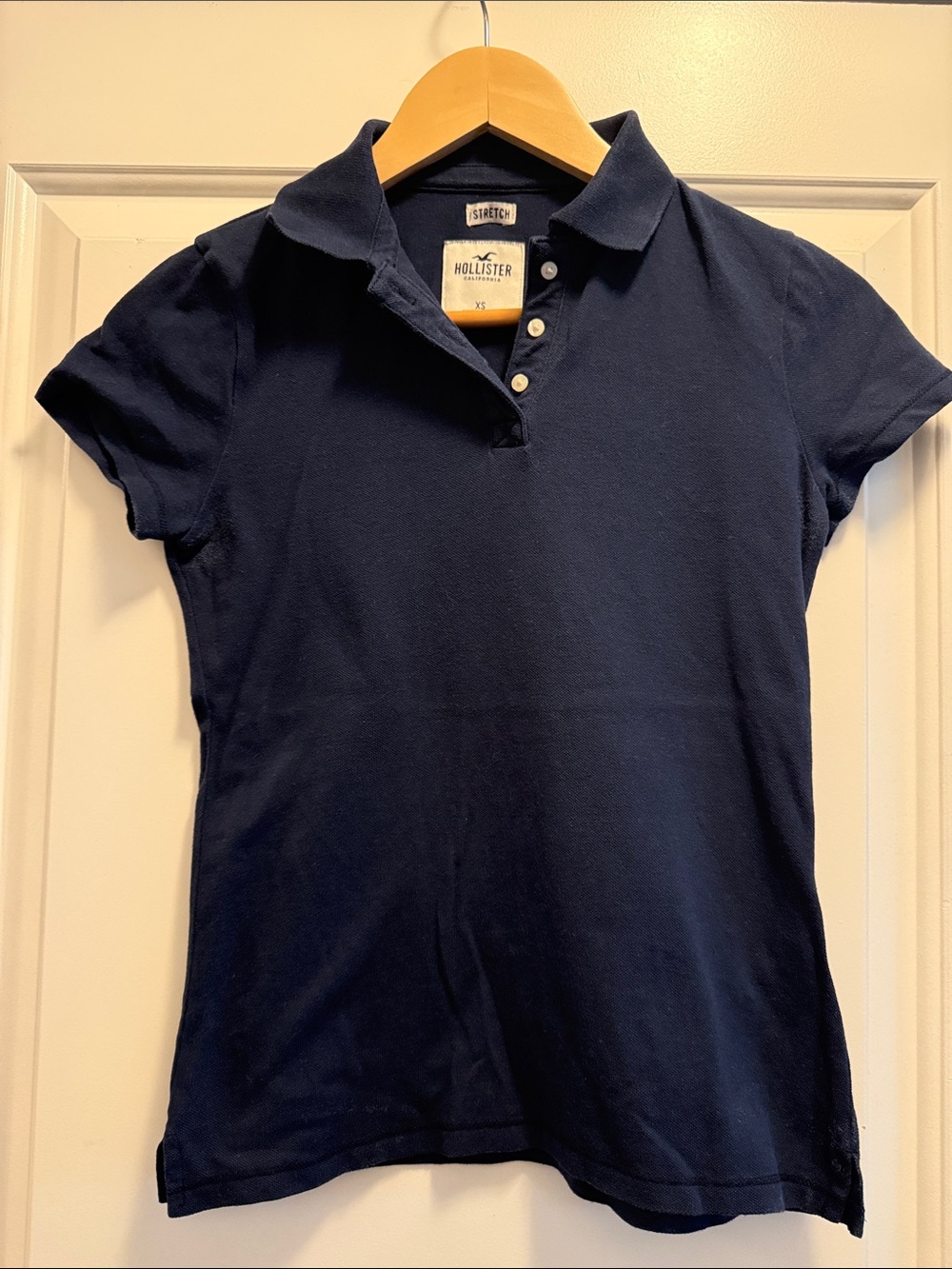 Hollister Navy Short-Sleeve Polo Shirt